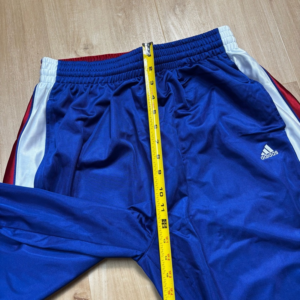 Y2K adidas Blue Sweatpants with Red and White Stripes - Picture 10 of 11